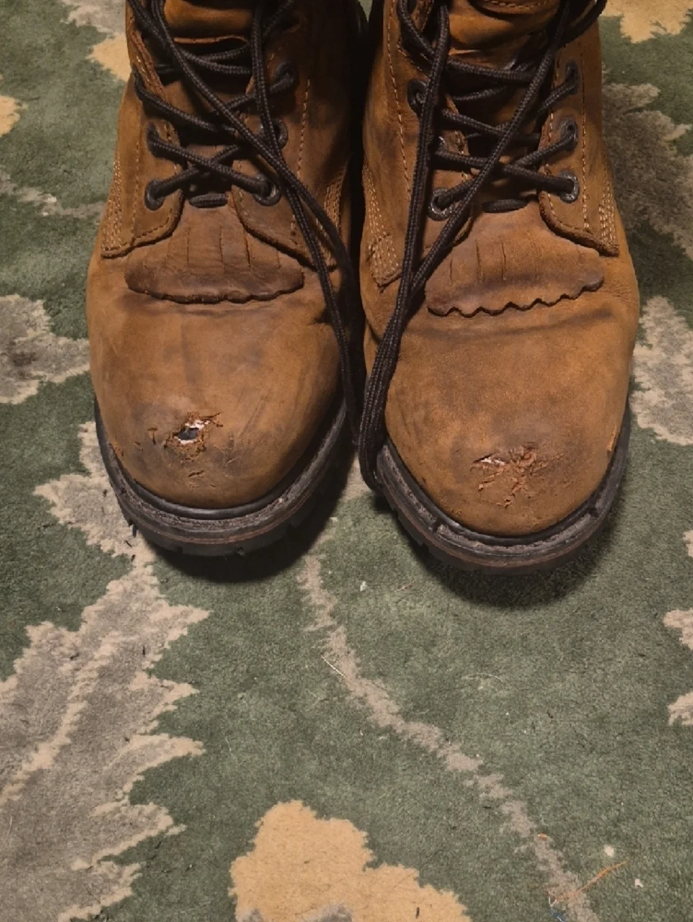 Men's Tan Leather Lace-Up Work Boots - Durable Outdoor Style